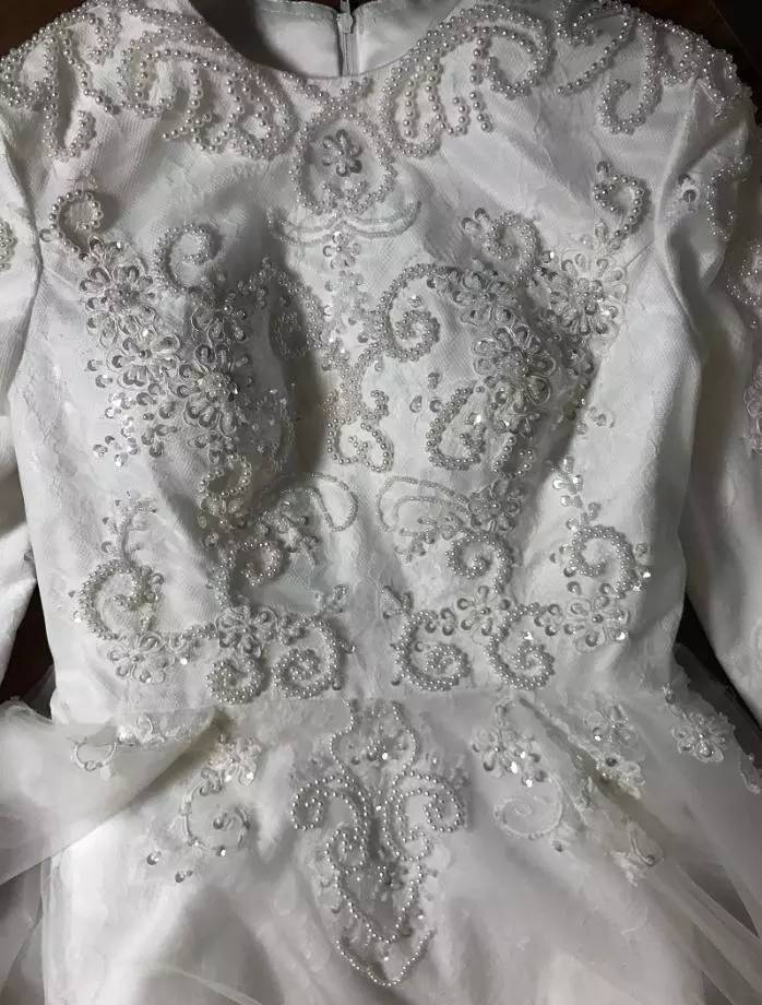 Ivory Muslim Hijab Wedding Dresses Gown With Overskirt Pearls Beaded Lace Appliques Long Arabic Dubai Islamic Wedding Gowns Custom Made Plus Size Brid