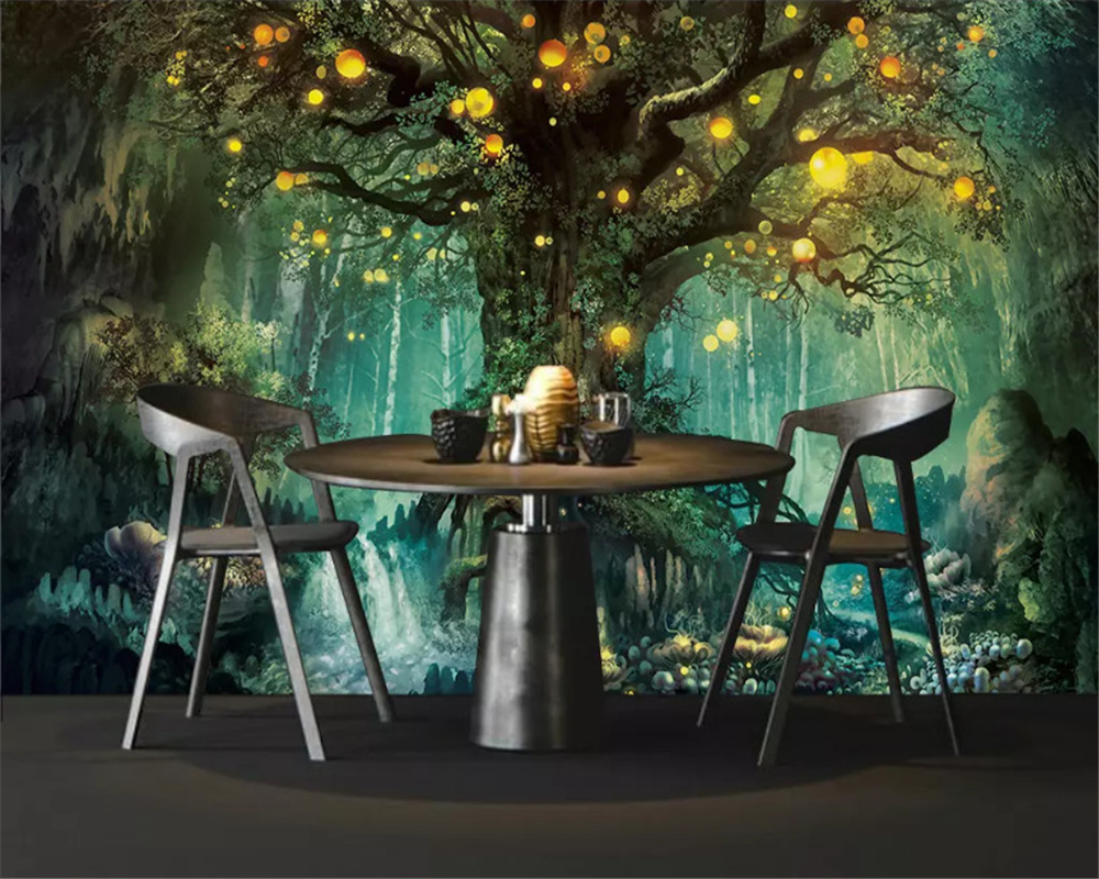 Custom size Beautiful dream forest classic silky 3d wallpaper tree living room TV background wall papers home decor