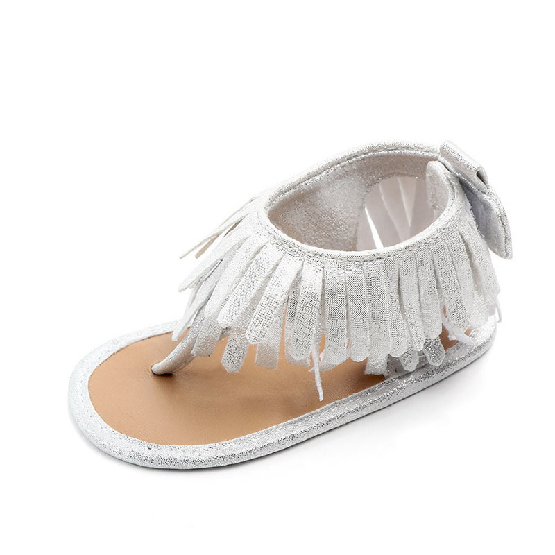 Melario Summer Toddler Girls Sandals Fashion Kids Tassel Cute Shoes Baby Flat Heel Shoes Hook & Loop Sandals 210412