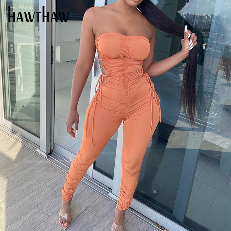 Hawthaw Women Autumn Summer Strapless Hollow Out Bodycon Soild Color Jumpsuit Romper Playsuit 2021 Fall Clothes Streetwear, Black
Hawthaw Women Autumn Summer Strapless Hollow Out Bodycon Soild Color Jumpsuit Romper Playsuit 2021 Fall Clothes Streetwear, Black