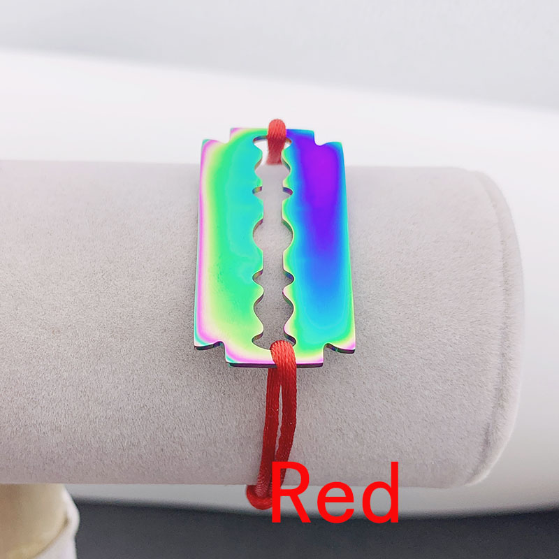 High Quality Stainless Steel Bracelet De Rasoir Blade Razor With Black Red Rope Adjustable France Famous Brand Jewelry For Women Men Unisex