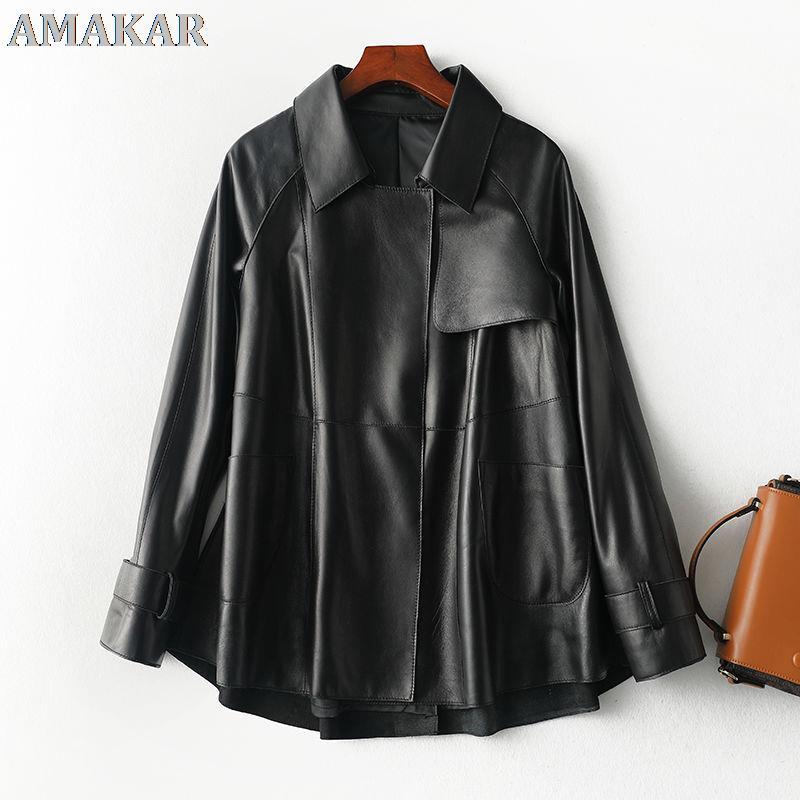 Women's Leather & Faux Spring Autumn Genuine Jacket Big Pocket 2021 Chic Loose MotoBike BF Vintage Retro Women Sheepskin Coat Plus Size, Black
Women's Leather & Faux Spring Autumn Genuine Jacket Big Pocket 2021 Chic Loose MotoBike BF Vintage Retro Women Sheepskin Coat Plus Size, Black
