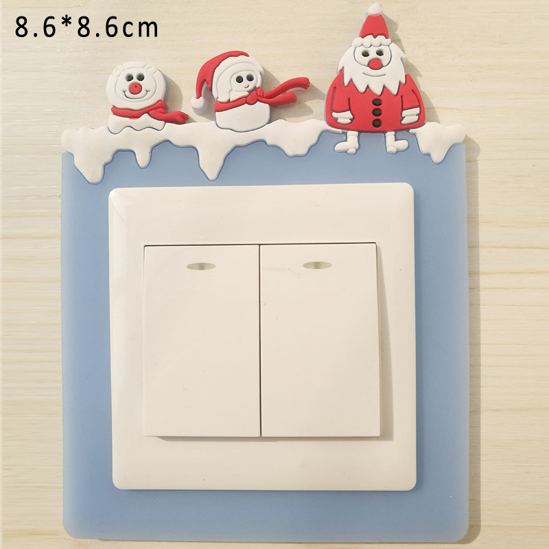 1Pcs On-off Protective Cover for Household Christmas Decorations for Switch Outlet Soft Glue 3D Wall Sticker Kid Room Decor