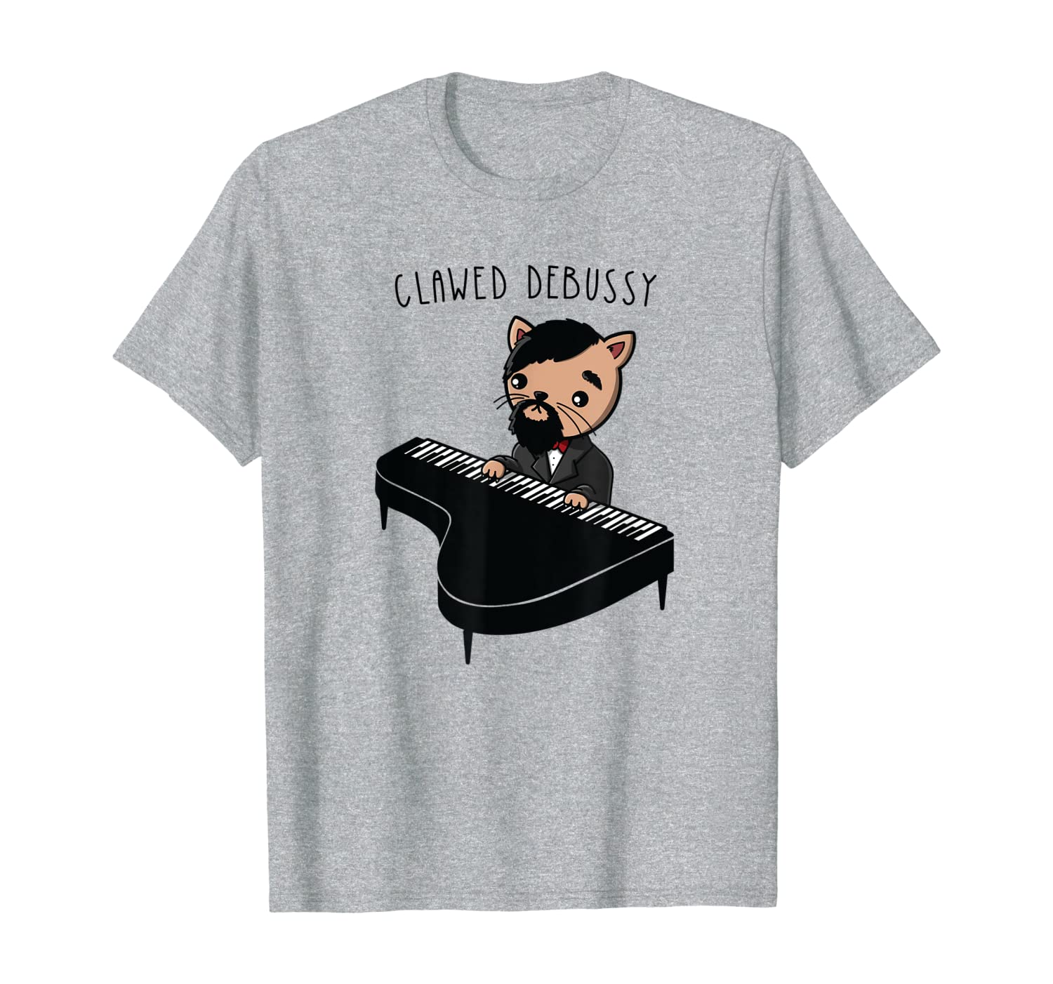 Funny Debussy Shirt Cat Playing Classical Piano Music Claw T-Shirt