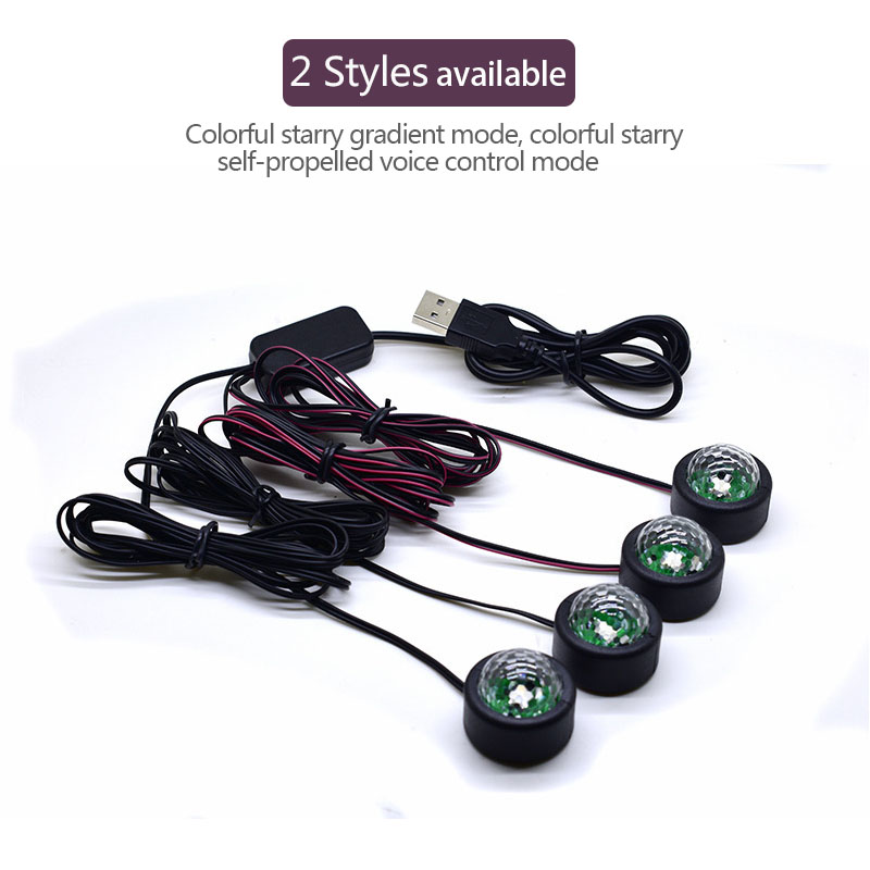 12V Car LED Interior Foot Lights USB Atmosphere Lamp Auto Lighting Backlight RGB Universal Car Ambient Decorative Light