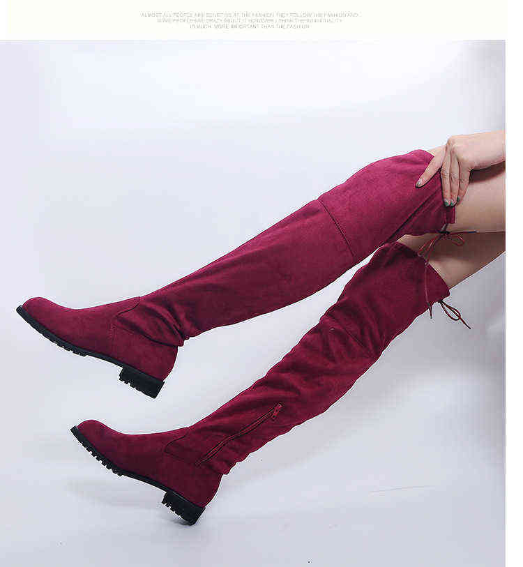 Sexy Over The Knee Boots Women Female Suede Long Women Fashion Thigh High Boots Winter Shoes Plus Size H1116