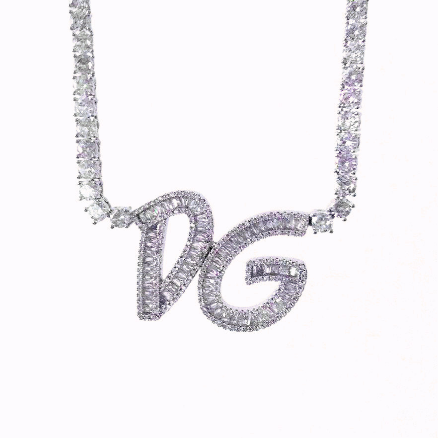 Custom Name Baguette Letters With Tennis Chain Necklace CZ Iced Out Zircon Pendant Hip Hop Jewelry
Custom Name Baguette Letters With Tennis Chain Necklace CZ Iced Out Zircon Pendant Hip Hop Jewelry