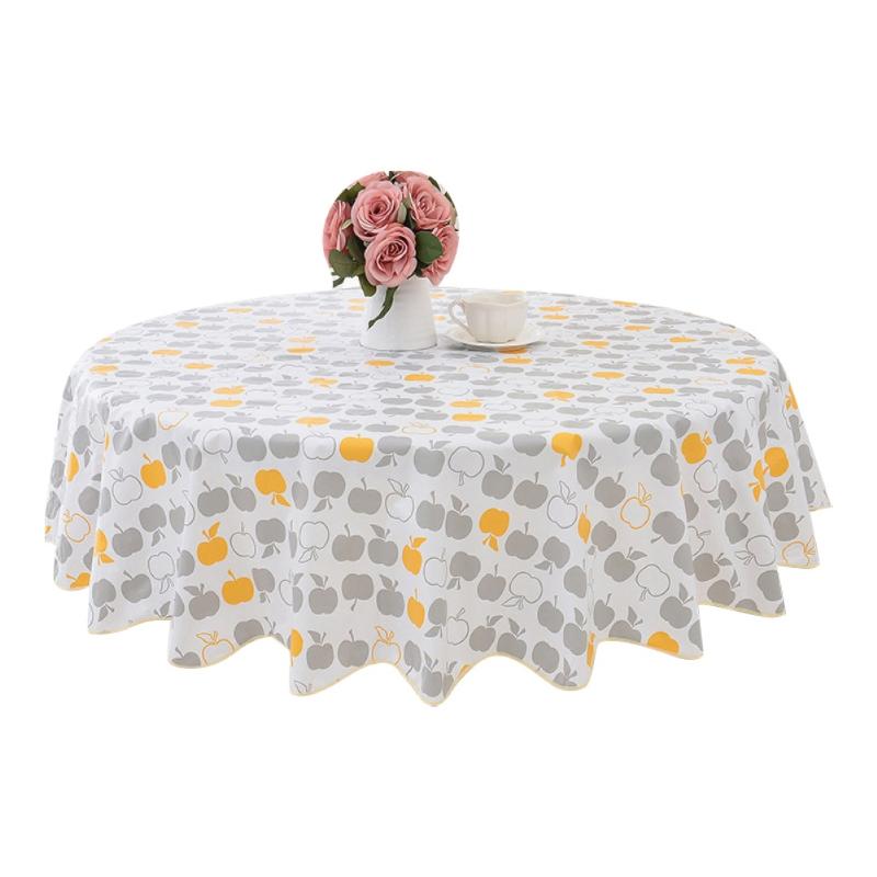 Waterproof Flower Lace Round Tablecloth Kitchen Dining Table Cover Decor Washable Cloth For Tea