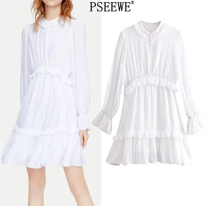 White Ruffle Short Dresses Women Casual Long Sleeve Woman Spring Fashion Cottagecore For Girls 210519
White Ruffle Short Dresses Women Casual Long Sleeve Woman Spring Fashion Cottagecore For Girls 210519