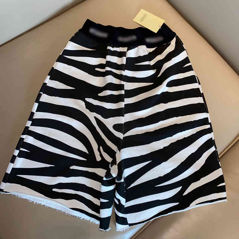 VGH Casual Loose Striped Trousers For Women High Elastic High Waist Knee Length Hit Color Wide Leg Pants Female Summer New 210421