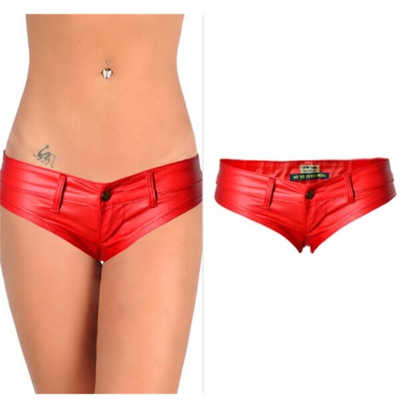 Sexy Shorts Womens Low Waist Short Shorts Pu Mini Shorts 210611