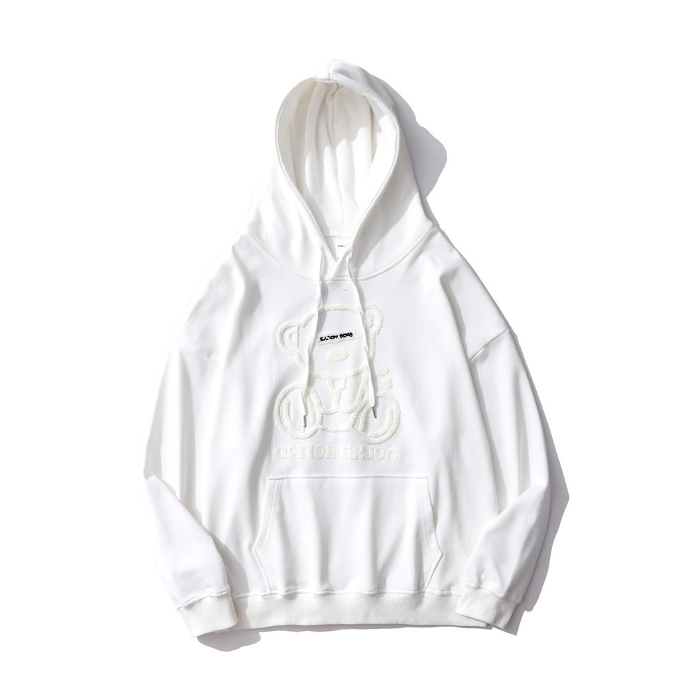 Sweatshirts Simple fashion brand bear embroidered Hooded Sweater men BF lazy wind loose long sleeve top Plush sports Hoodie, White (plush)
Sweatshirts Simple fashion brand bear embroidered Hooded Sweater men BF lazy wind loose long sleeve top Plush sports Hoodie, White (plush)
