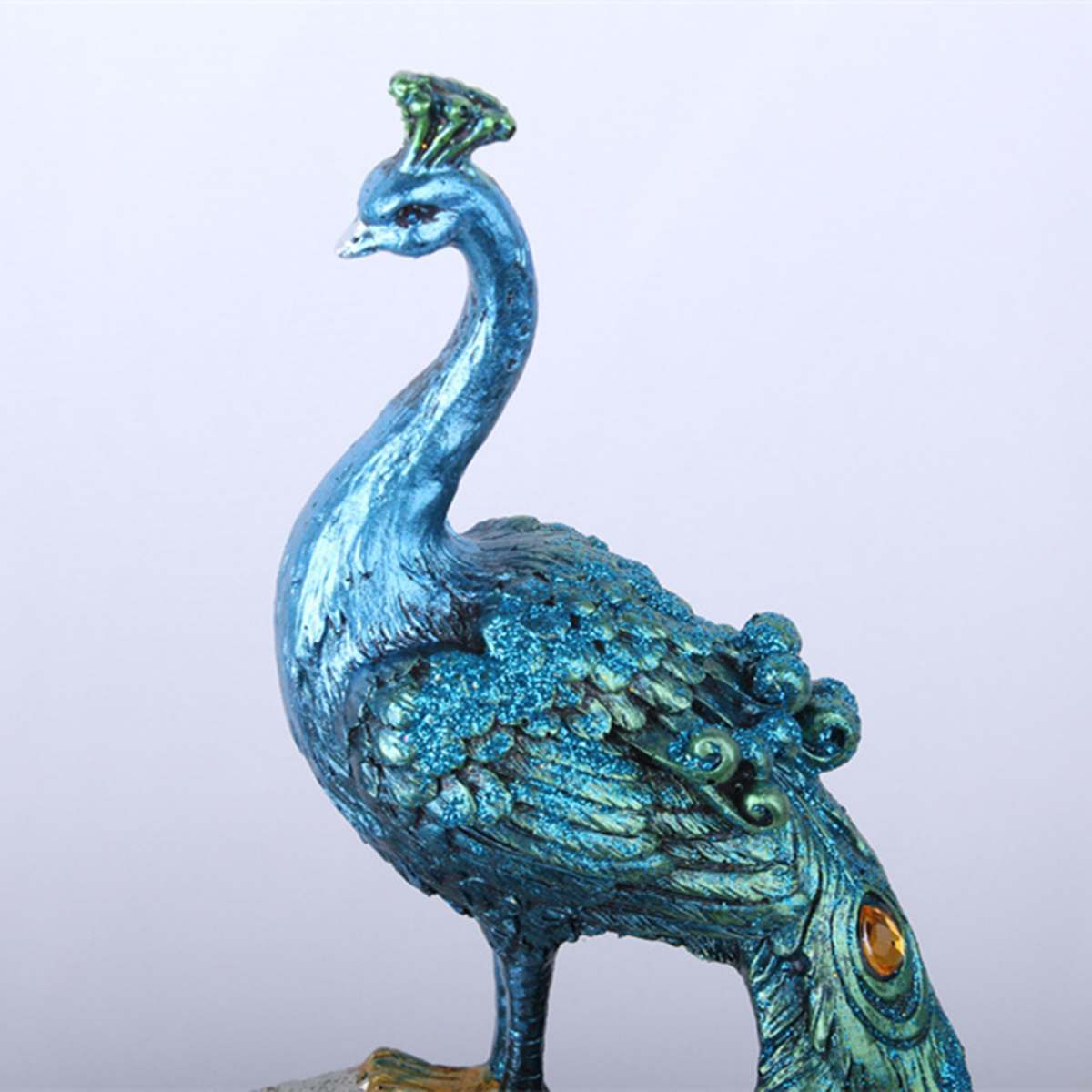 Exotic Peacock Resin Decoration Crafts Desktop Ornament Decorations Figurine Miniatures Statue Sculpture Home Decor 210414