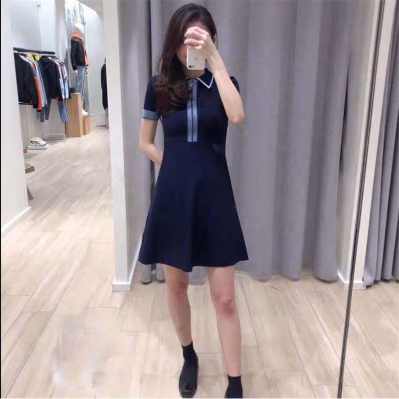 Summer Robe Elegant Sexy Knitted Mini Dress Women Short Sleeve Turn Down Collar Slim Bodycon Korean Vestidos 210519