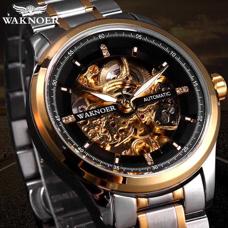 Relogio Masculino Mens Watches Brand WAKNOER Automatic Mechanical Watch Men's Wristwatch Metal Steel Business Reloj Hombre Wristwatches, Gold
Relogio Masculino Mens Watches Brand WAKNOER Automatic Mechanical Watch Men's Wristwatch Metal Steel Business Reloj Hombre Wristwatches, Gold