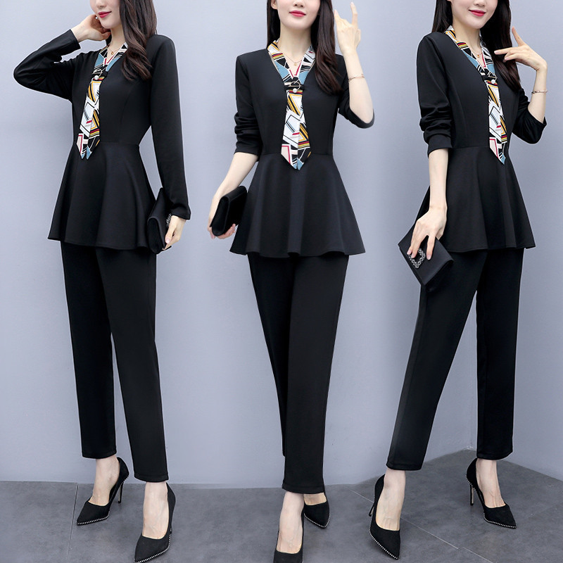 5xl Black Autumn Two Piece Sets Outfits Women Plus Size Long Sleeve Tunics Tops And Pants Suits Elegant Office Ol Style 210518
5xl Black Autumn Two Piece Sets Outfits Women Plus Size Long Sleeve Tunics Tops And Pants Suits Elegant Office Ol Style 210518