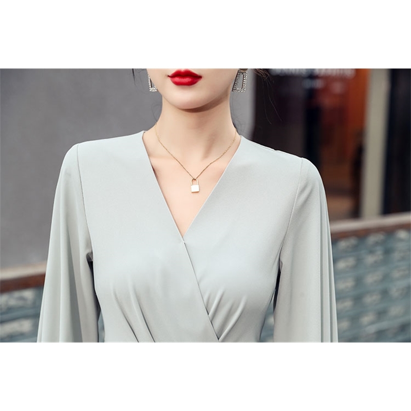 Spring Women's Temperament V-Neck High Waist Wide-Leg Rompers Jumpsuit Ladies Casual Loose Combinaison Femme Pantalo 210520