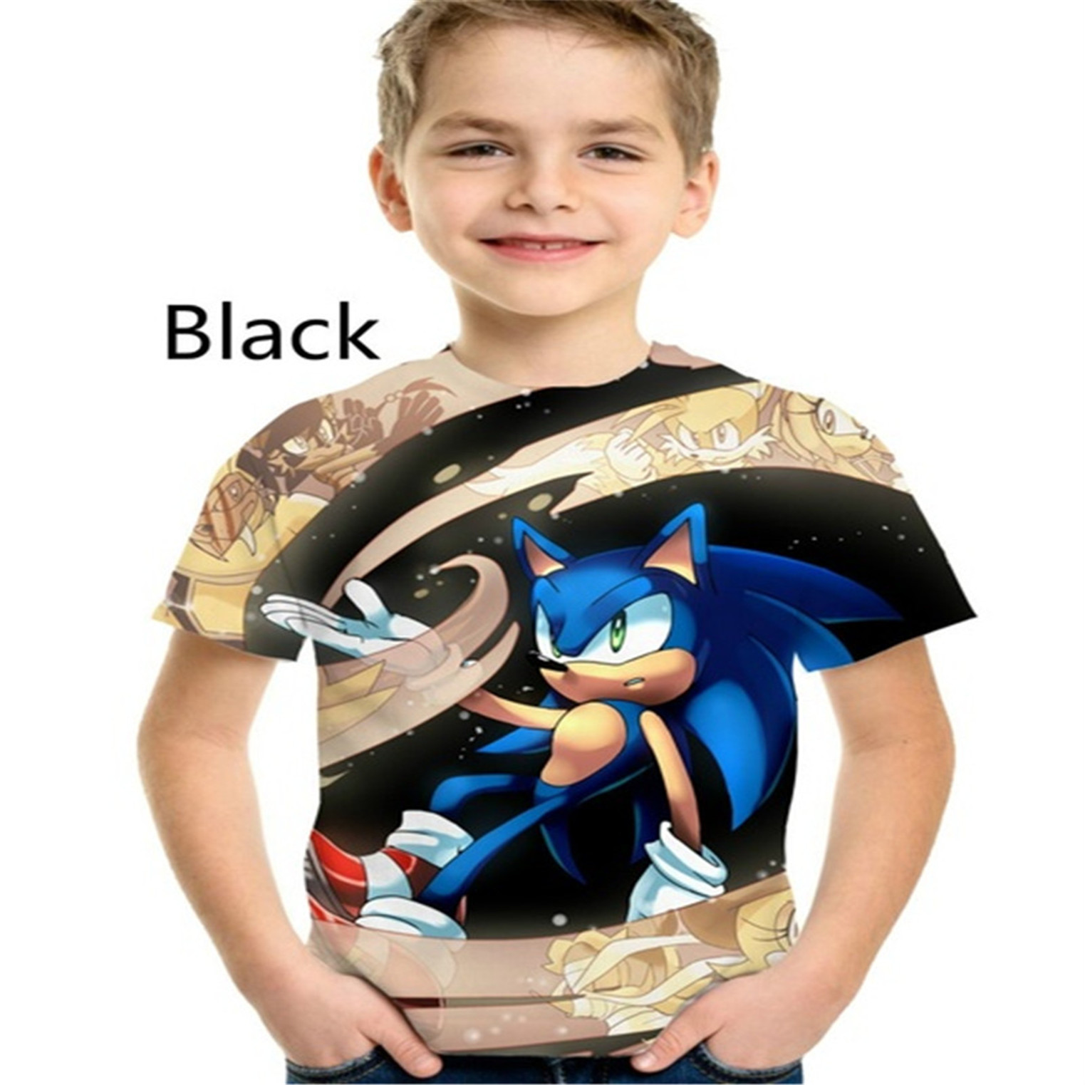 Big Children's Fashion 2021 Sonic Hedgehog Cartoon 3d Digital Printed T-shirt, White;black
Big Children's Fashion 2021 Sonic Hedgehog Cartoon 3d Digital Printed T-shirt, White;black