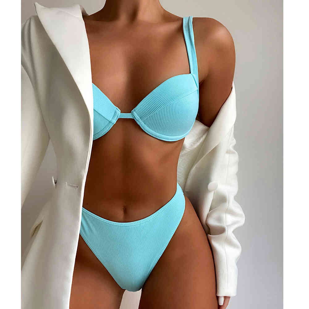 Ribbed Underwired High Cut Bikini Swimsuit Female Swimwear Women Two-pieces Brazilian set Thong Bather Bathing Suit 210520, Red
Ribbed Underwired High Cut Bikini Swimsuit Female Swimwear Women Two-pieces Brazilian set Thong Bather Bathing Suit 210520, Red