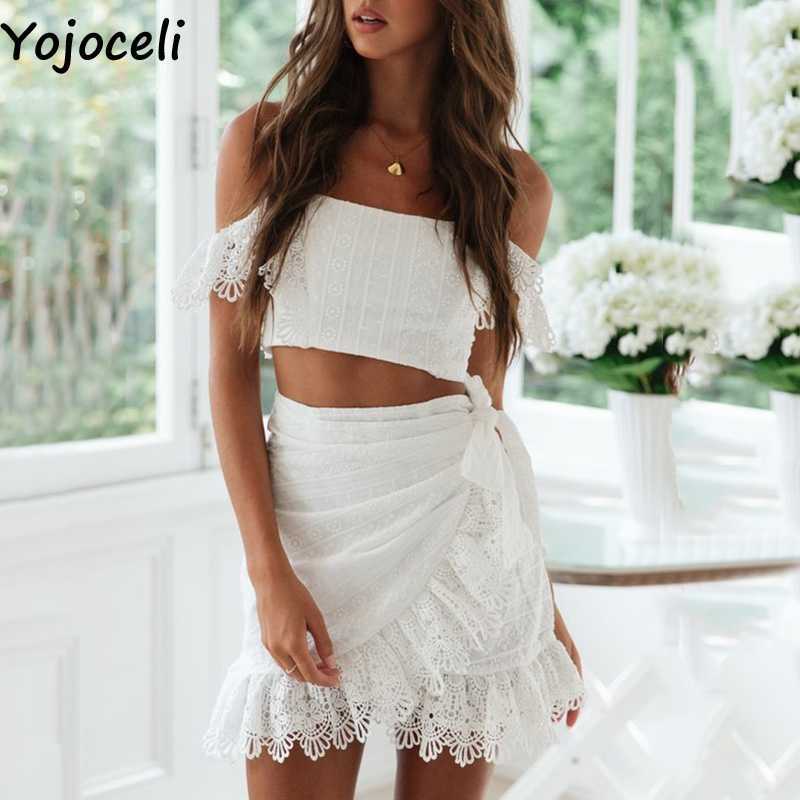 Yojoceli boho beach lace embroidery dres off shoulder croceht 2 pieces set 210609, Black
Yojoceli boho beach lace embroidery dres off shoulder croceht 2 pieces set 210609, Black