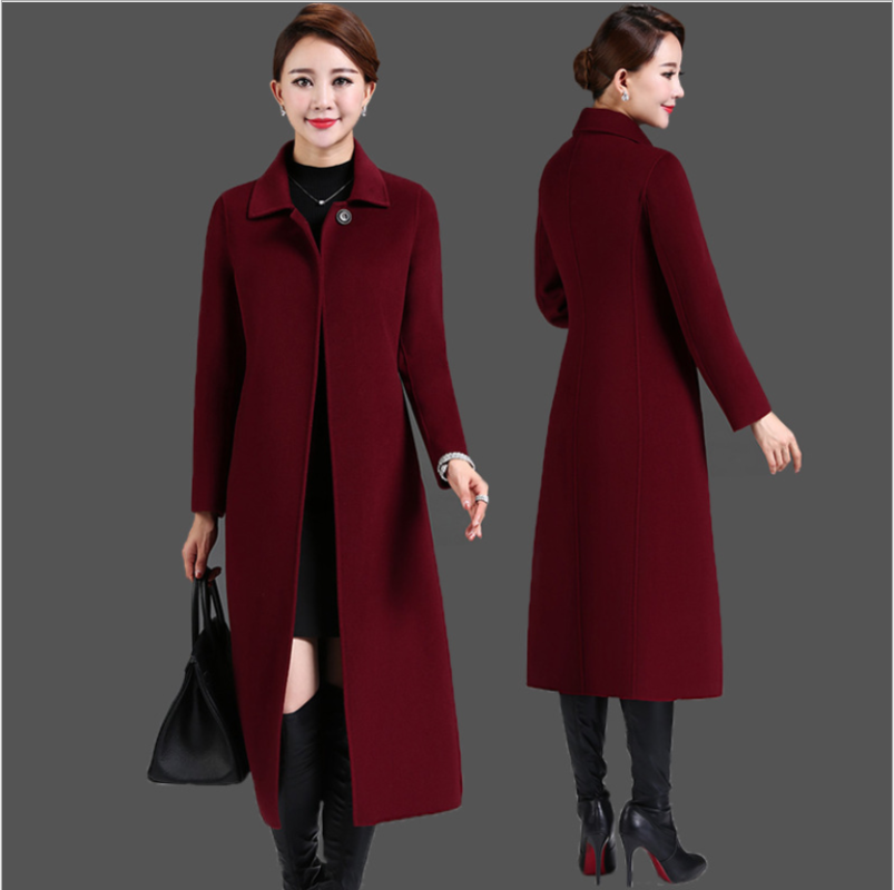 Women's Trench Coats Long Ladies Mom's Winter Black Purple Jujube Red Woolen Outerwear Mother Elegant Covered Button Notched OL Cashmere Ove, Color same picture
Women's Trench Coats Long Ladies Mom's Winter Black Purple Jujube Red Woolen Outerwear Mother Elegant Covered Button Notched OL Cashmere Ove, Color same picture