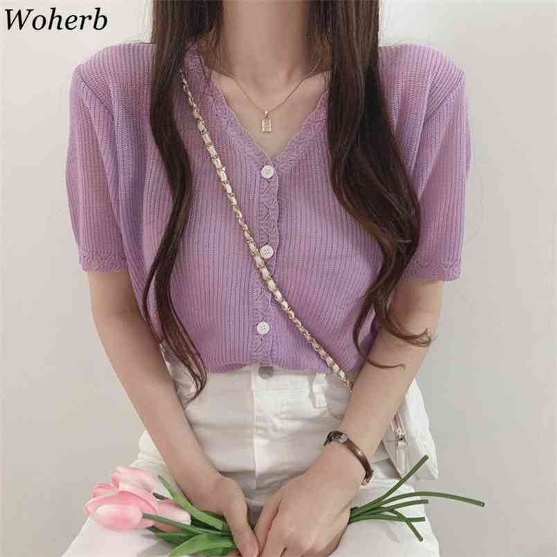 Women Summer Thin Knitted Cardigan Korean Short Sleeve Slim Tops Female Sexy Transparent V Neck Top 210519, Purple
Women Summer Thin Knitted Cardigan Korean Short Sleeve Slim Tops Female Sexy Transparent V Neck Top 210519, Purple