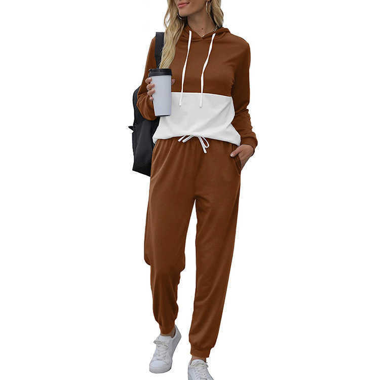 Designers Women Clothes tracksuits Autumn and winter new 2021 fashion loose leisure color matching Hoodie suit sports jogging suits S-5XL