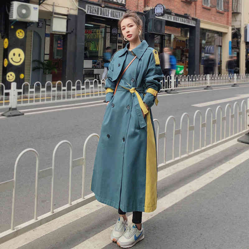Women' Trench Coats Korean style double breasted trench female coat oversize long release duster for lady spring outerwear with belt G677, 1# shoe box
Women' Trench Coats Korean style double breasted trench female coat oversize long release duster for lady spring outerwear with belt G677, 1# shoe box