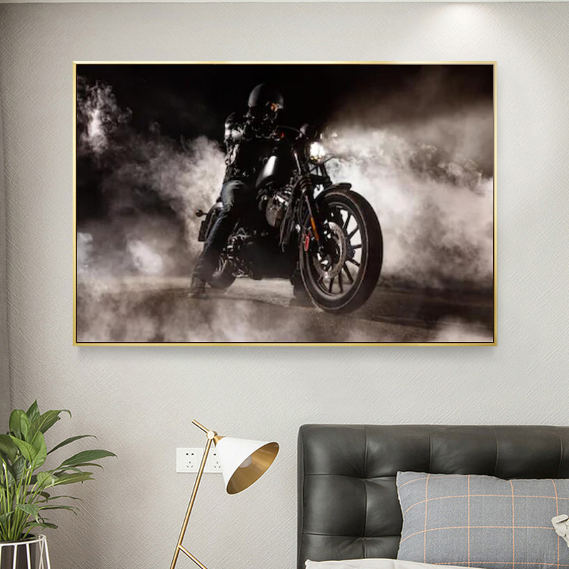 RELIABLI ART Cool Motorcycle Pictures Canvas Painting Black And White Posters And Prints Wall Art For Living Room Decoration