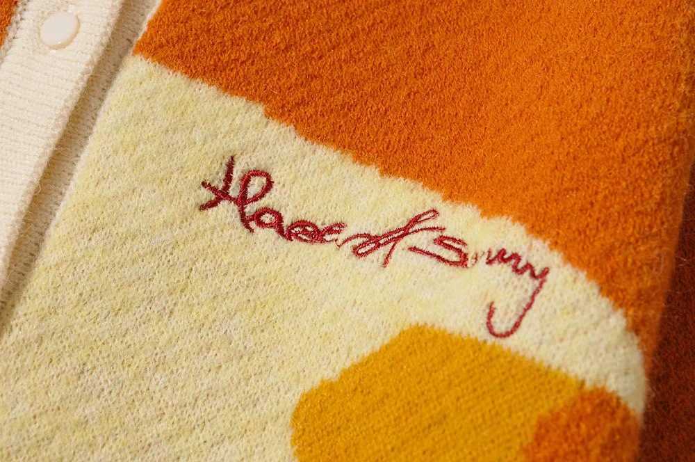 Letter Embroidery Harajuku Knitted Single Breasted Cropped Cardigan Women Autumn Long Sleeve Turn Down Collar Sweater Coat 210918wtt