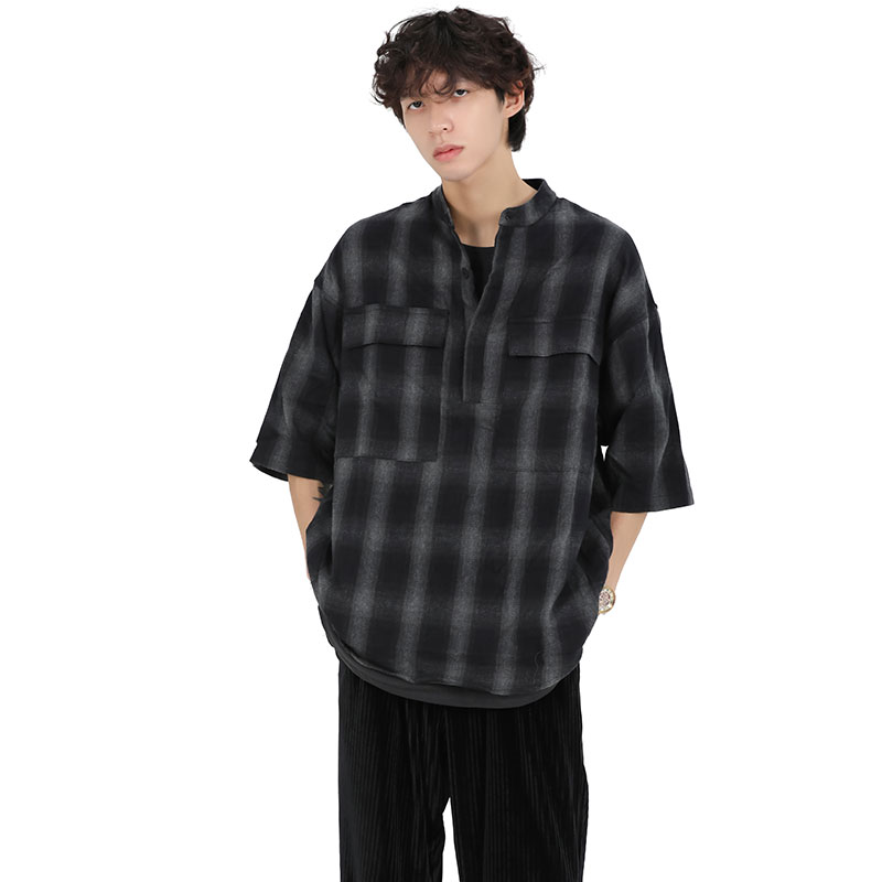 Spring 2021 6th Fear Women Half God Casual Plaid Short sleeves Button Cotton Shirt Men Fashion F0G Autumn F7053, Black
Spring 2021 6th Fear Women Half God Casual Plaid Short sleeves Button Cotton Shirt Men Fashion F0G Autumn F7053, Black