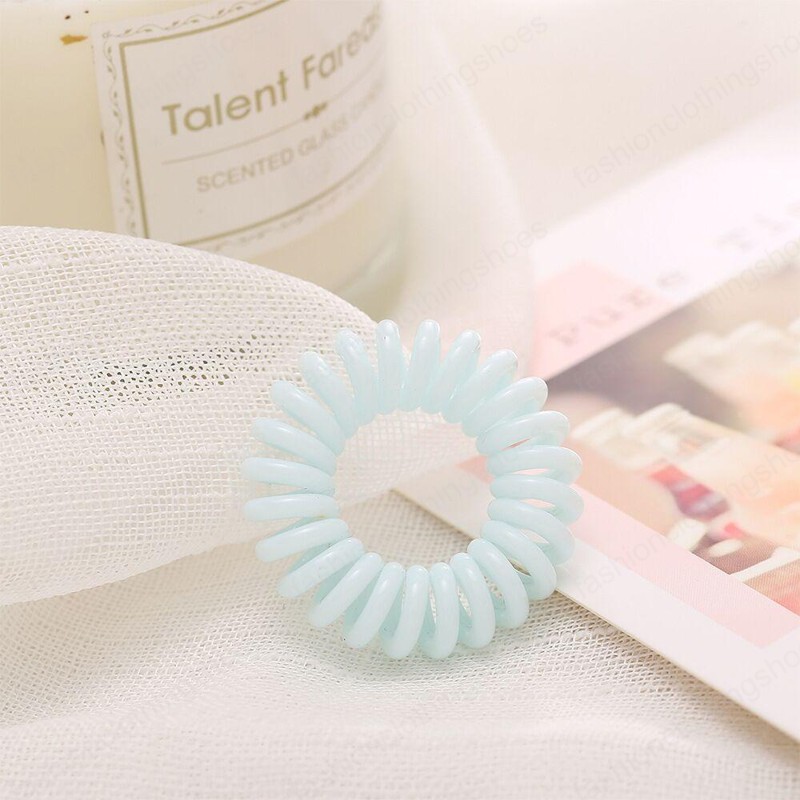 Telephone Wire hairband candy color Ponytail Holder Elastic Phone Cord Line hair tie accessories kid gift