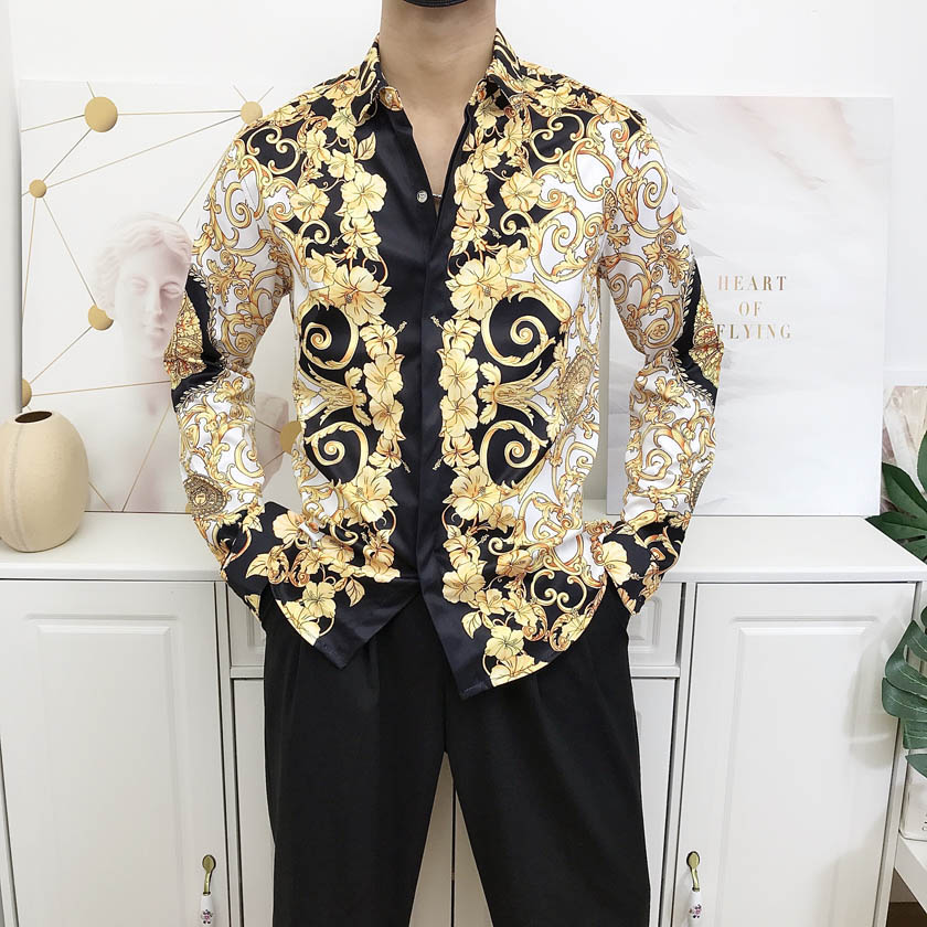 Men's Casual Shirts Medusa Gold Floral Print Mens Dress Shirt Patterns Slim Fit Shirts Men Fashion Business Shirts Clothing, White;black
Men's Casual Shirts Medusa Gold Floral Print Mens Dress Shirt Patterns Slim Fit Shirts Men Fashion Business Shirts Clothing, White;black