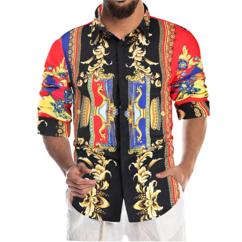 Casual Blouse Homme Baroque Banquet Shirt Paisley Black Gold Men Luxury Korean Mens Long Sleeve Print Shirts Slim Fit Men's, White;black
Casual Blouse Homme Baroque Banquet Shirt Paisley Black Gold Men Luxury Korean Mens Long Sleeve Print Shirts Slim Fit Men's, White;black