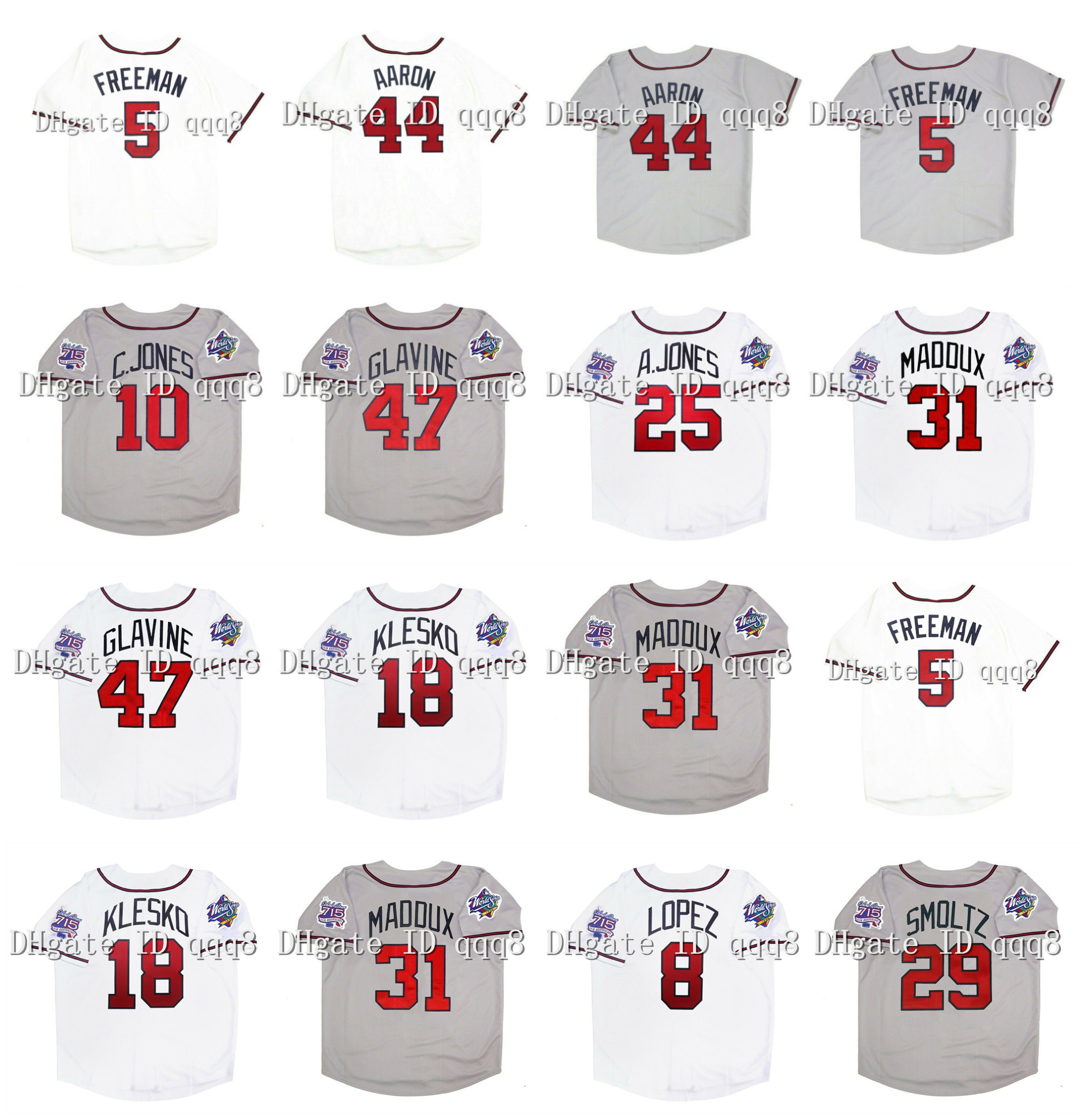 Vintage 1999 Atlanta Baseball Jersey 44 Hank Aaron 5 Freddie Freeman 29 John Smoltz 6 Bobby Cox 27 Fred McGriff 47 Tom Glavine 8 Javy Lopez Maddux 25 Andruw Jones Jersey, As pic
Vintage 1999 Atlanta Baseball Jersey 44 Hank Aaron 5 Freddie Freeman 29 John Smoltz 6 Bobby Cox 27 Fred McGriff 47 Tom Glavine 8 Javy Lopez Maddux 25 Andruw Jones Jersey, As pic