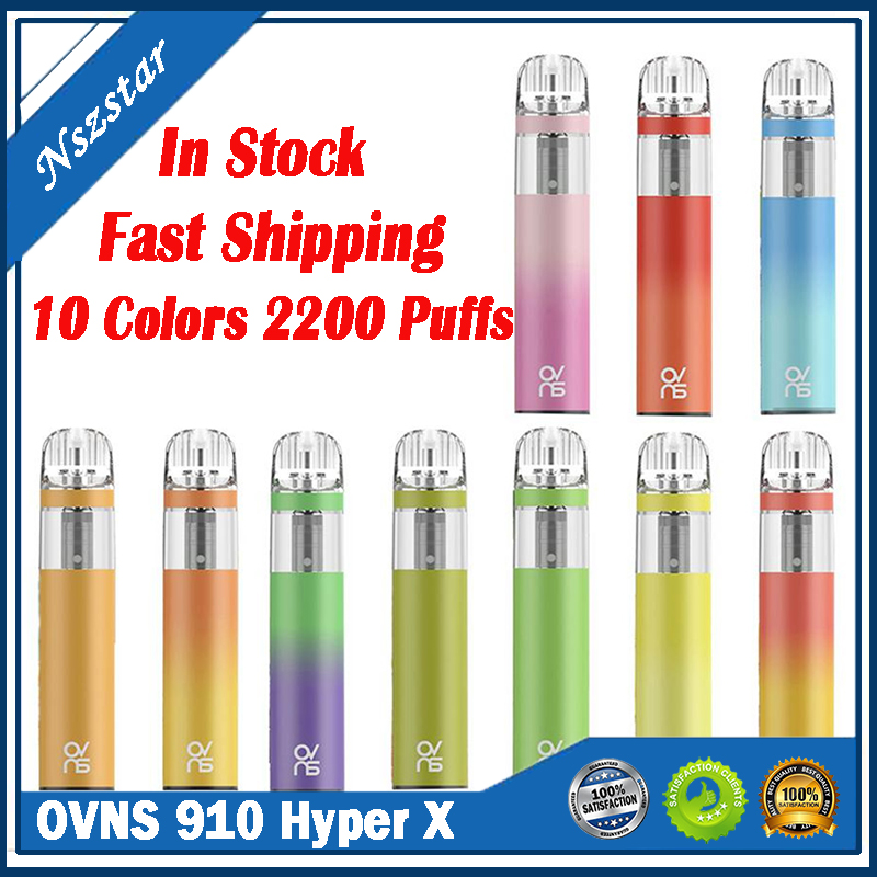 Original OVNS 910 Hyper X Disposable E-cigarettes Device Kit Vape 7ml Pods 2200 Puffs 1000mAh Battery XXtra Pen
Original OVNS 910 Hyper X Disposable E-cigarettes Device Kit Vape 7ml Pods 2200 Puffs 1000mAh Battery XXtra Pen