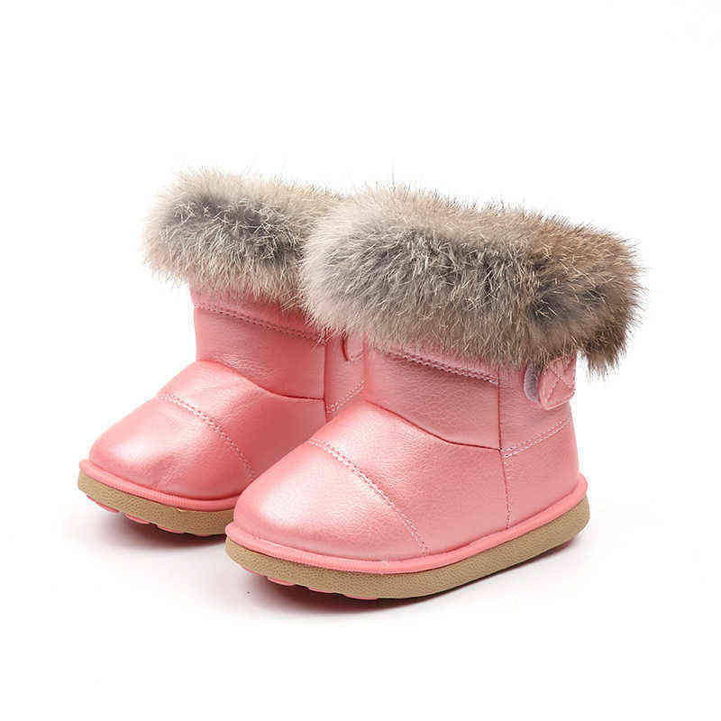 JGSHOWKITO Girls Boots Fashion Snow Boots For Kids Children Rubber Boots For Toddler Boys Girl Toddlers Warm Cotton Plush Fur 211108