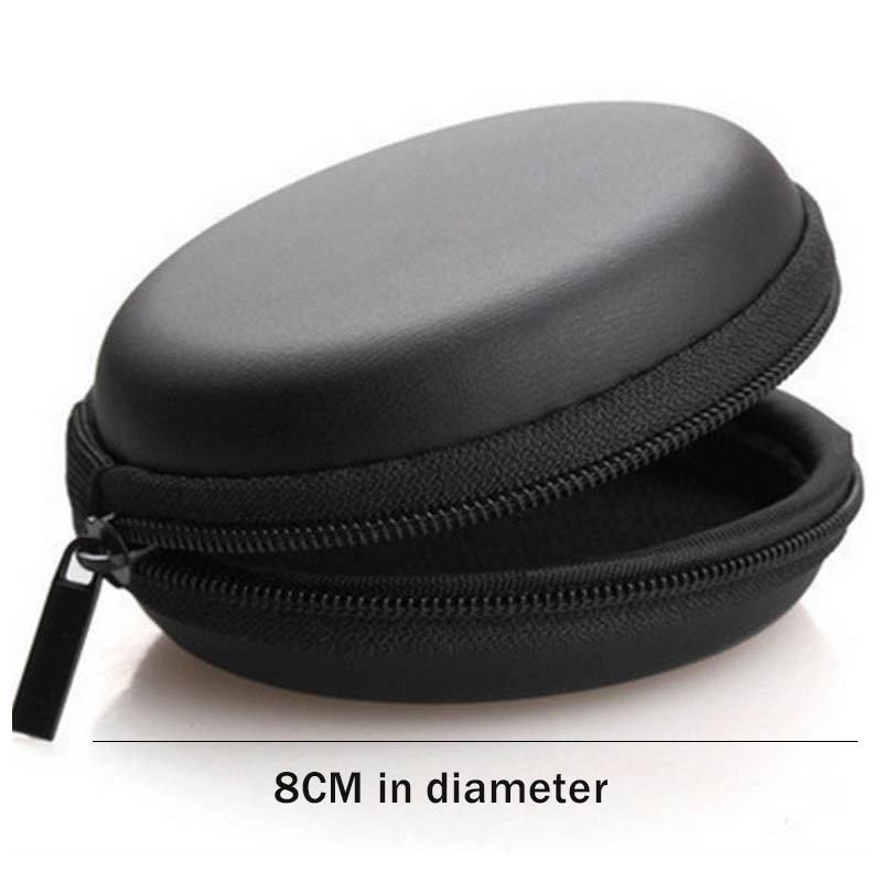 Zippered Portable Round Shape Earphone Bag Headset box Hand Spinner Earphone Case hard USB Cable Organizer