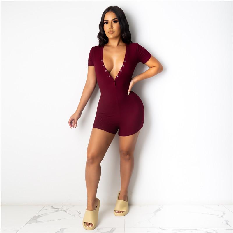 Women's Jumpsuits & Rompers 2021 Casual Fitness Women Bodysuit Short Sleeve Knitted Button Romper Jumpsuit Fashion Streetwear Outfits Overal, Black;white
Women's Jumpsuits & Rompers 2021 Casual Fitness Women Bodysuit Short Sleeve Knitted Button Romper Jumpsuit Fashion Streetwear Outfits Overal, Black;white