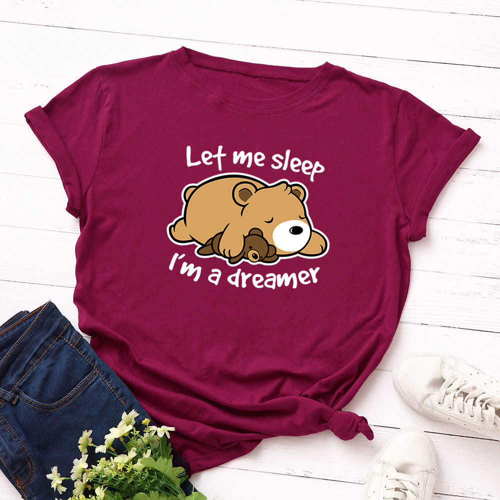 S-5XL 100% Cotton Women T-Shirt Casual Loose Let Me Sleep I' A Dreamer Letter Fashion Female Tees W712 210526
S-5XL 100% Cotton Women T-Shirt Casual Loose Let Me Sleep I' A Dreamer Letter Fashion Female Tees W712 210526