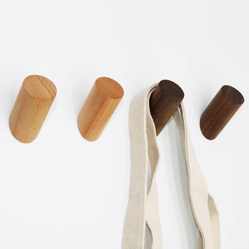 1pcs hanger high quality hat scarf handbag storage rack coat hook natural wood wall decoration bathroom accessories yellow brown
