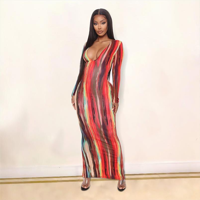 Multicolor Tie Dyeing Print Womens Dress Striped Sexy Long Sleeve Deep V Neck Fall Autumn Bodycon Maxi, Multi
Multicolor Tie Dyeing Print Womens Dress Striped Sexy Long Sleeve Deep V Neck Fall Autumn Bodycon Maxi, Multi