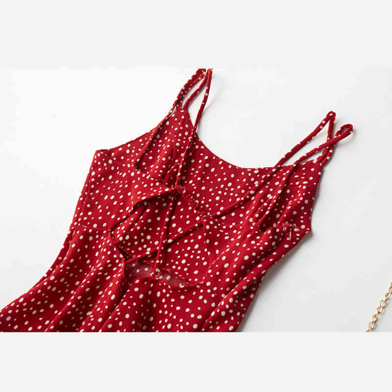Marwin New-Coming Spring Summer Holiday Dress Cross Spaghetti Strap Open Back Dot Beach Style Ankle-Length Women Dresses 210409