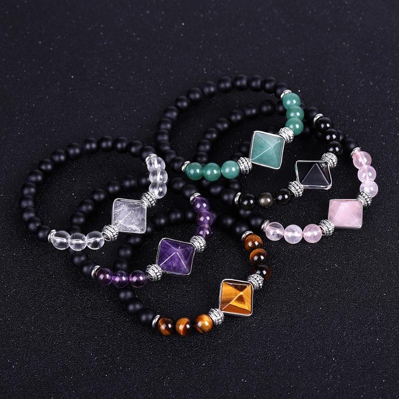 Beaded, Strands Reiki Healing Pink Crystal Bracelets Pyramid Charm Quartz Tiger Eye Obsidian Stone Beaded Strand Natural Amethysts
Beaded, Strands Reiki Healing Pink Crystal Bracelets Pyramid Charm Quartz Tiger Eye Obsidian Stone Beaded Strand Natural Amethysts