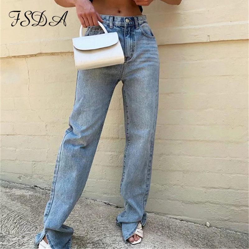 high waist women jean split streetwear baggy blue zipper vintage autumn winter fashion pants loose denim wide leg trouser, Black;white
high waist women jean split streetwear baggy blue zipper vintage autumn winter fashion pants loose denim wide leg trouser, Black;white