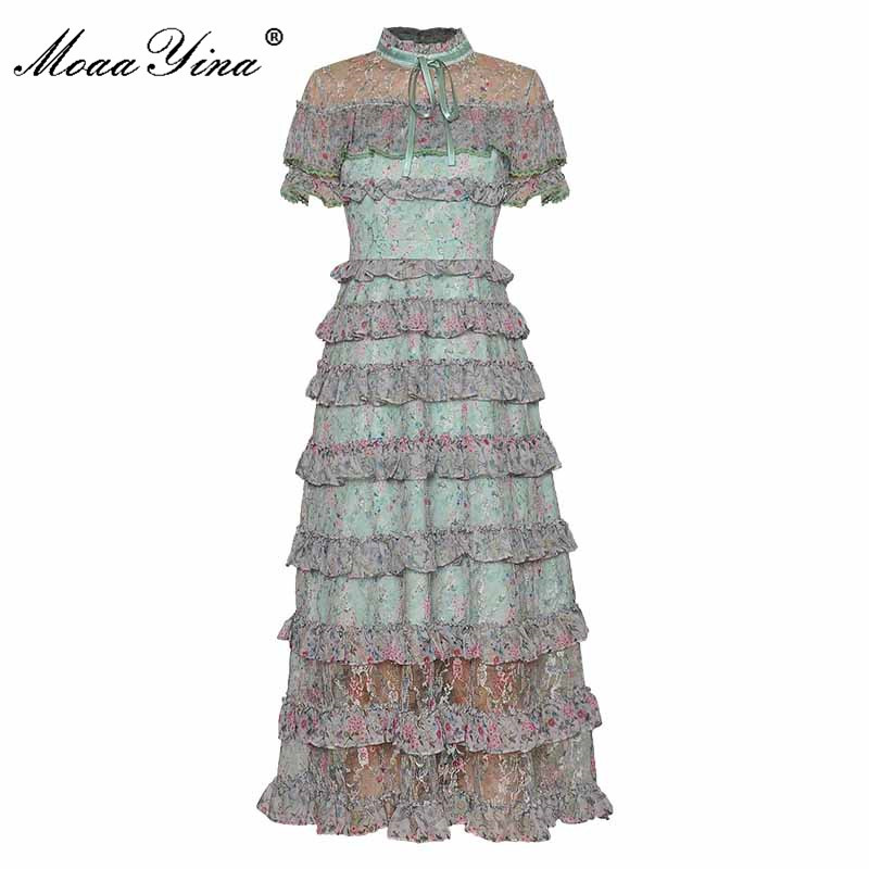 Fashion Designer dress Summer Women Dress Short sleeve Cascading Ruffle Floral Print Party Mesh Dresses 210524, Green
Fashion Designer dress Summer Women Dress Short sleeve Cascading Ruffle Floral Print Party Mesh Dresses 210524, Green