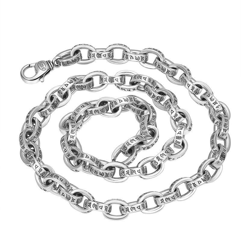 High quality 925 sterling silver link chain necklace American European antique silver handmade designer jewelry accessories gifts