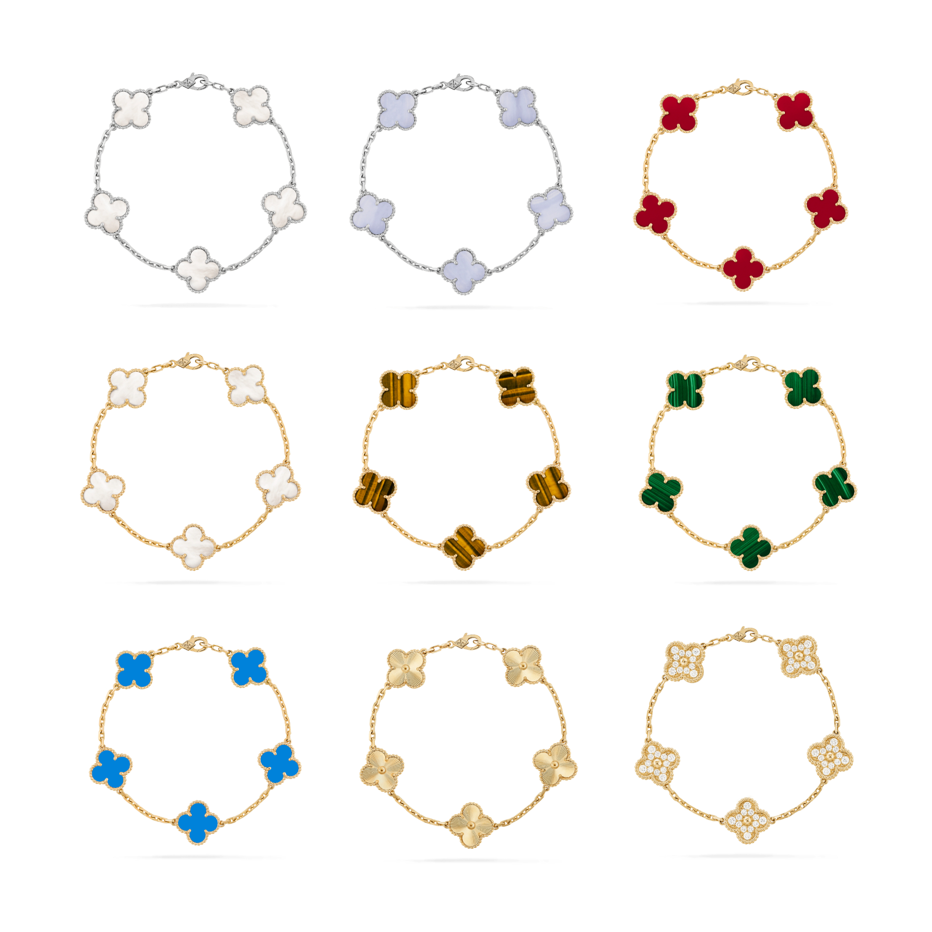 Fashion trend 925 Silver Boutique Jewelry Lucky Ladies Clover Charm Bracelets, Golden;silver
Fashion trend 925 Silver Boutique Jewelry Lucky Ladies Clover Charm Bracelets, Golden;silver