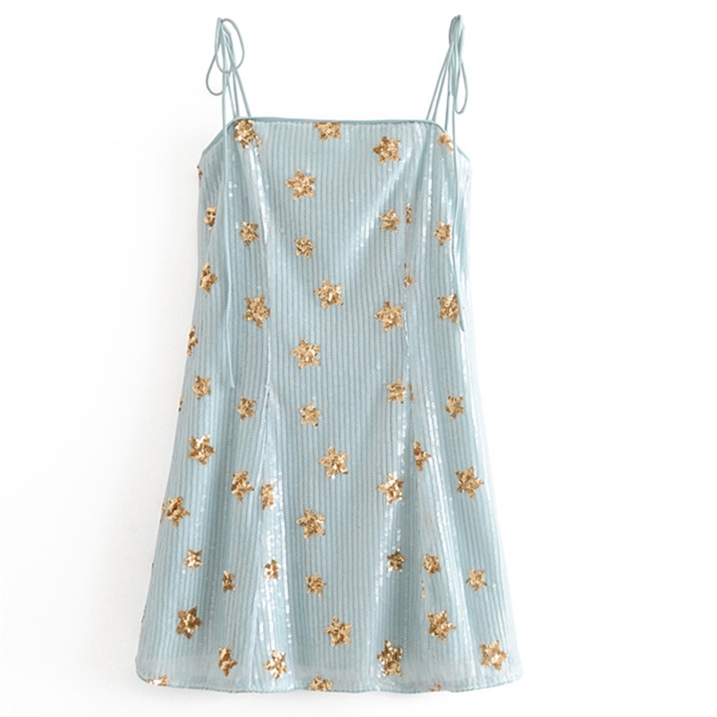 Strap Mini Blue Dress Ladies cute sweet Elegant Fashion Appliques Sequined Streetwear Casual 210524, As the photo
Strap Mini Blue Dress Ladies cute sweet Elegant Fashion Appliques Sequined Streetwear Casual 210524, As the photo