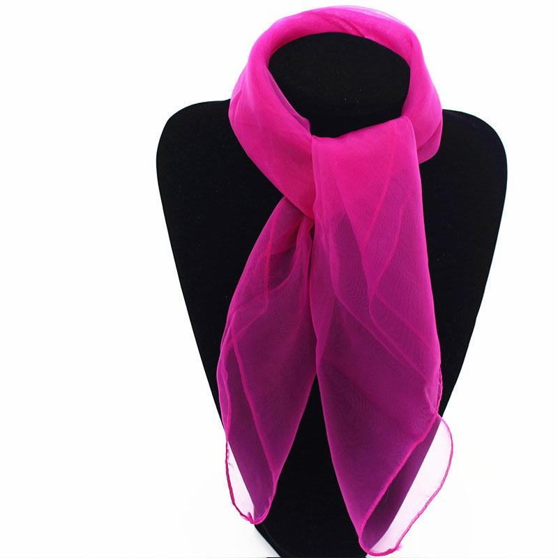 60*60cm Silk Scarf Small Square Scarves Bandana Solid Color Dance Show Props Candy Color Head Wraps Women Kids